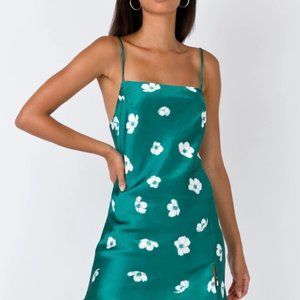 PRINCESS POLLY GREEN DRESS W FLOWERS